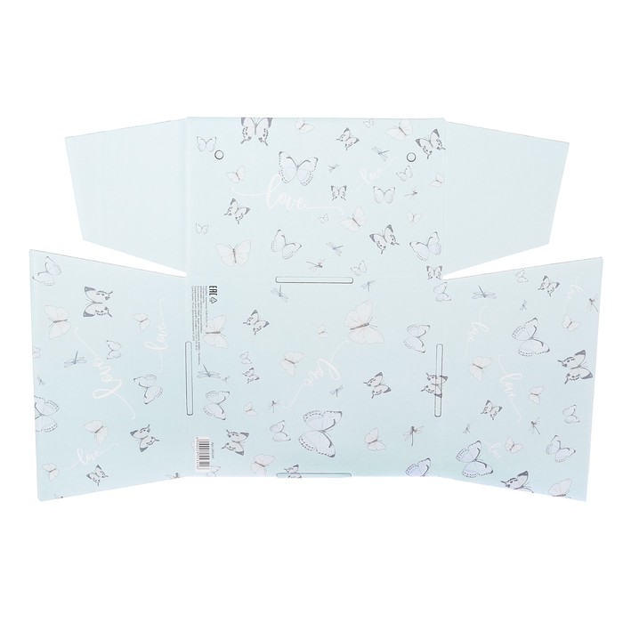 Коробка переноска квадратная «С бабочками», 16,8 х 17 х 10,2 см