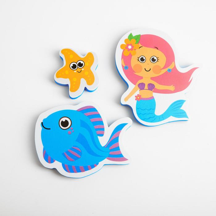 Набор игрушек для ванны «Русалочка»: наклейки из EVA, 3 шт.