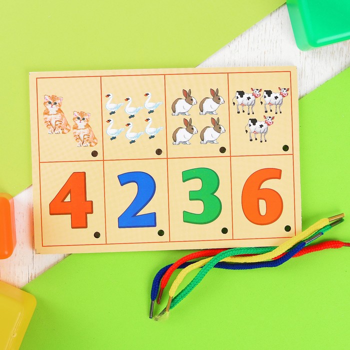 Шнуровка развивающая "Учим цифры"