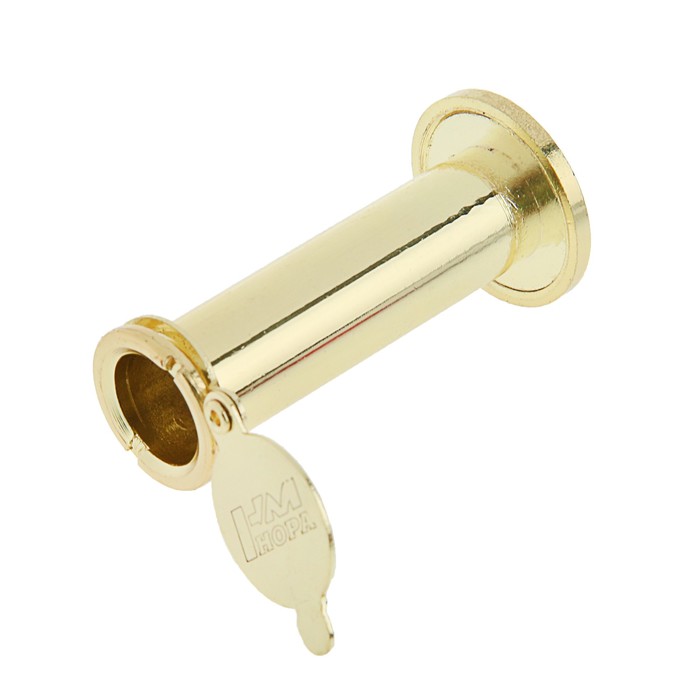 Глазок дверной, L=50-75 мм, d=14 мм, со шторкой, цвет золото