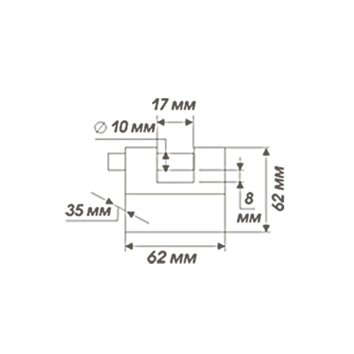 Замок навесной ЗН-405-70 мм, 3 ключа