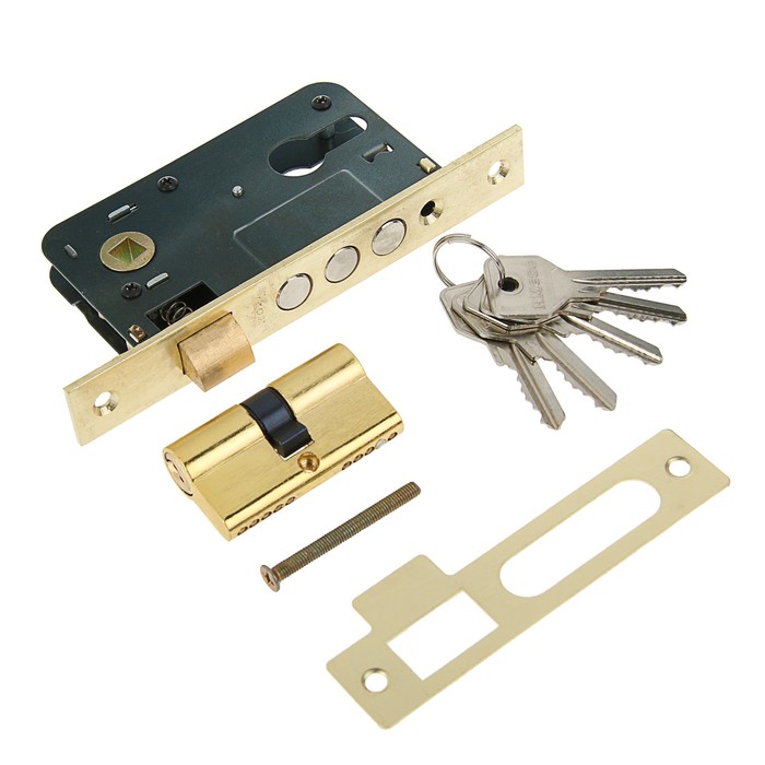 Замок врезной 127-62 мм, цвет золото