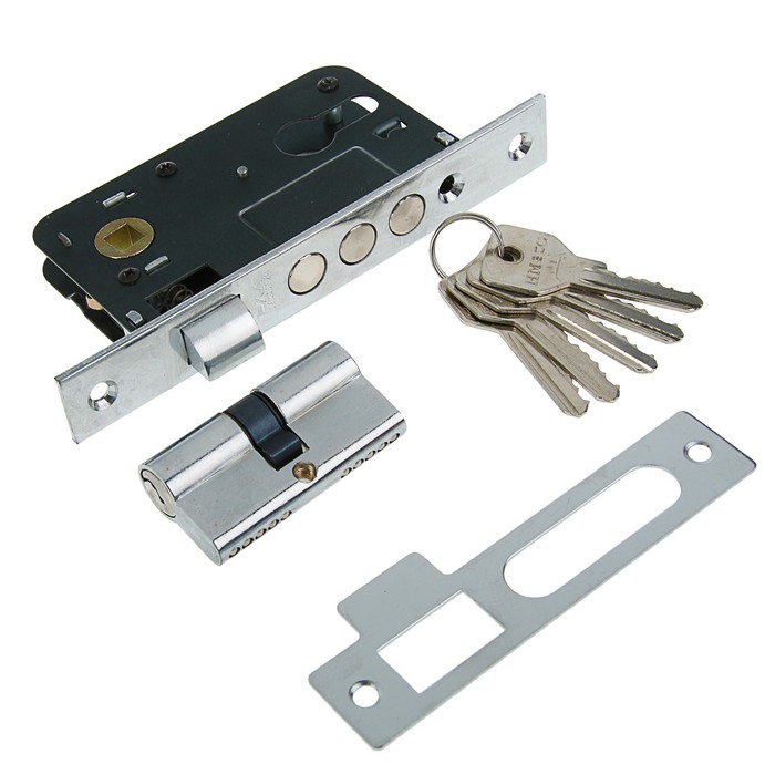 Замок врезной 127-62 мм, цвет хром