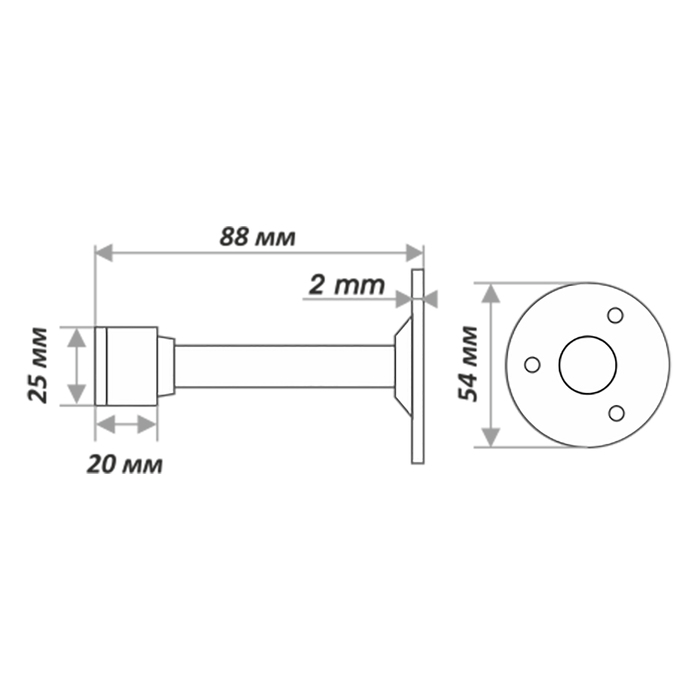 Ограничитель дверной 111, настенный, цвет античная медь