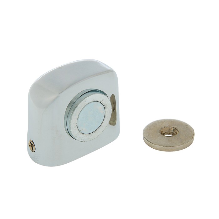 Ограничитель дверной магнитный 802, напольный, цвет хром