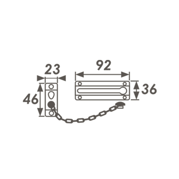 Цепочка дверная №4, цвет старинная медь