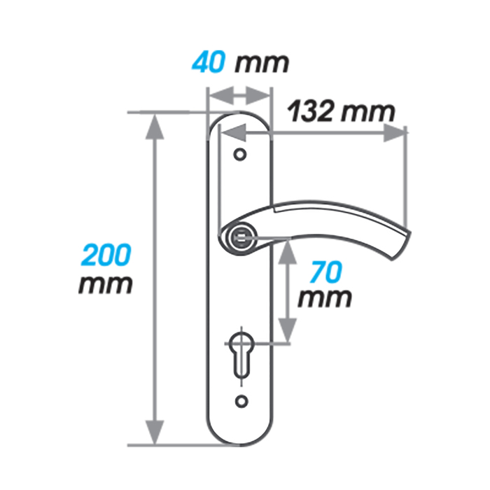 Замок врезной N96-70 Л, цвет старинная бронза