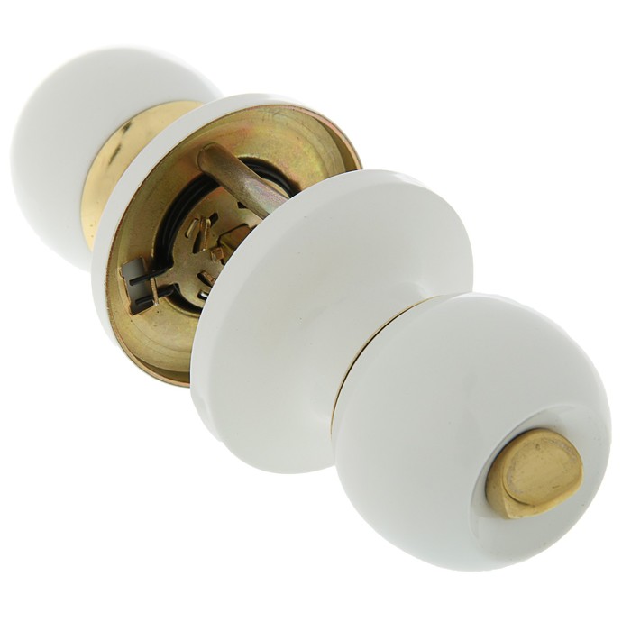 Защелка ЗШ-01, м/к, ключ/фиксатор, белая