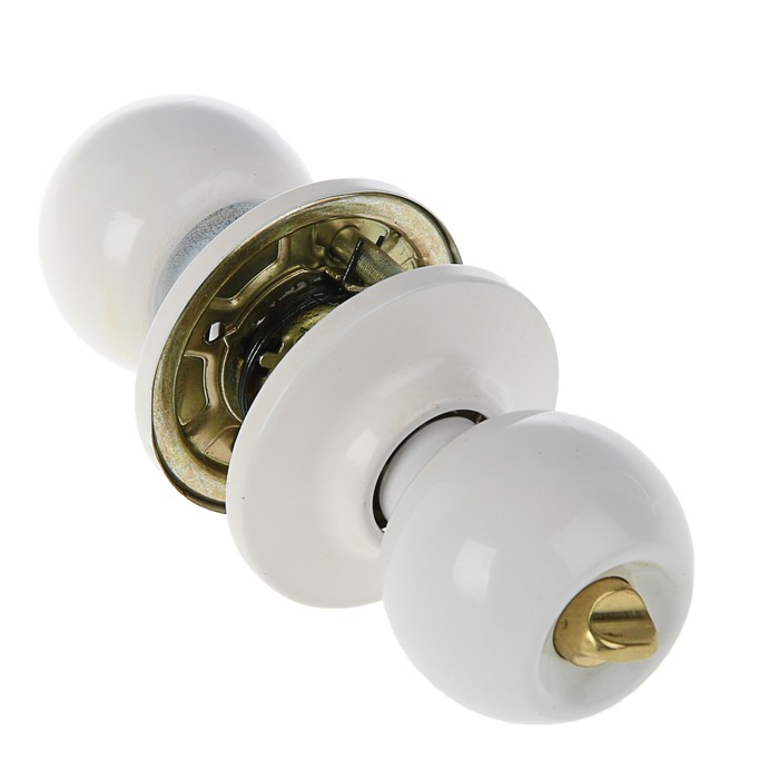 Защелка ЗШ-03, м/к, с фиксатором, белая