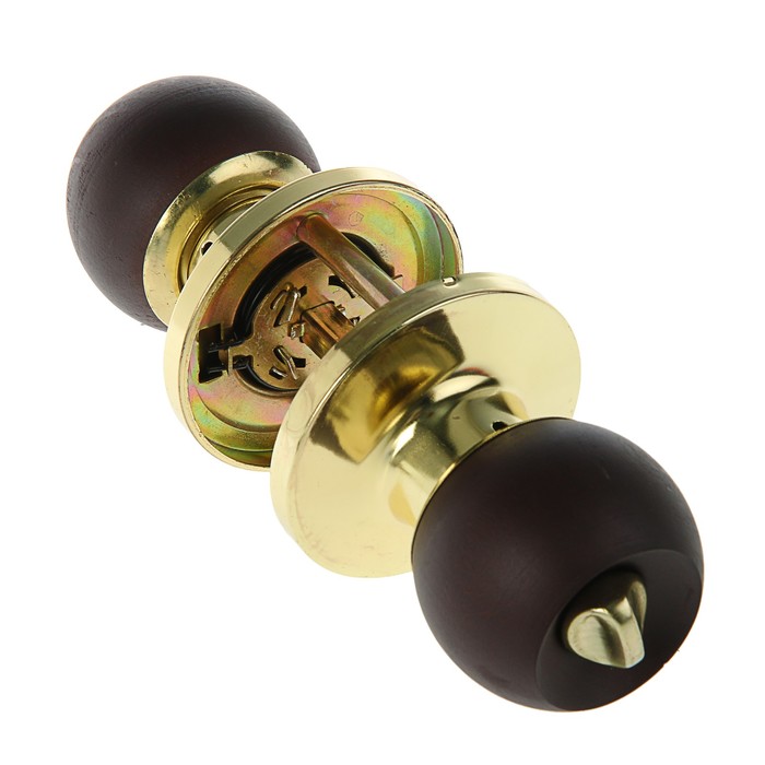 Защелка ЗШ-01 м/к, ключ/фиксатор, цвет темное дерево