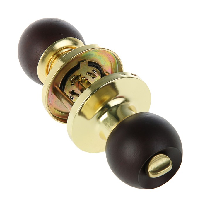 Защелка ЗШ-03, м/к, с фиксатором, цвет темное дерево