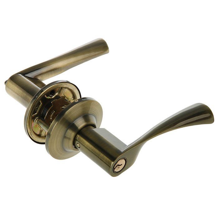 Защелка ЗВ2-01, м/к, ключ/фиксатор, цвет старинная бронза