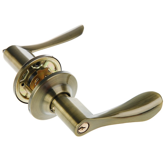 Защелка ЗВ3-01, м/к, ключ/фиксатор, цвет старинная бронза