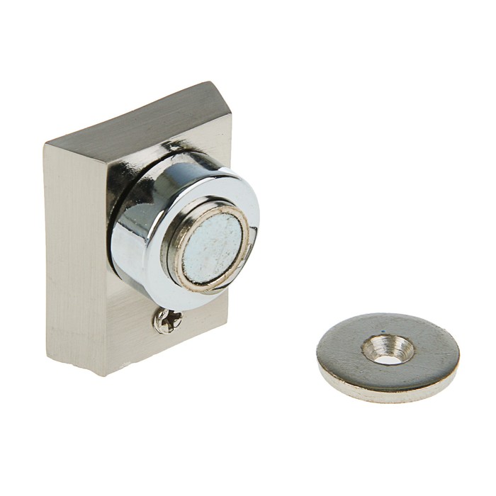 Ограничитель дверной магнитный 801, напольный, цвет матовый никель