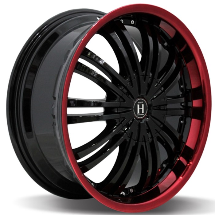 Диск HARP Y-01 7.5x18/5x114.3 ET40 D72.6 Glossy-Black__Red-Lip