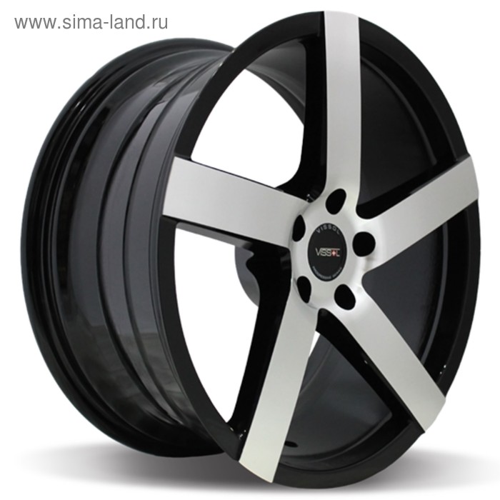 фото Диск литой vissol v-080l 8.5x19/5x100 et45 d57.1 black-with-machined-face