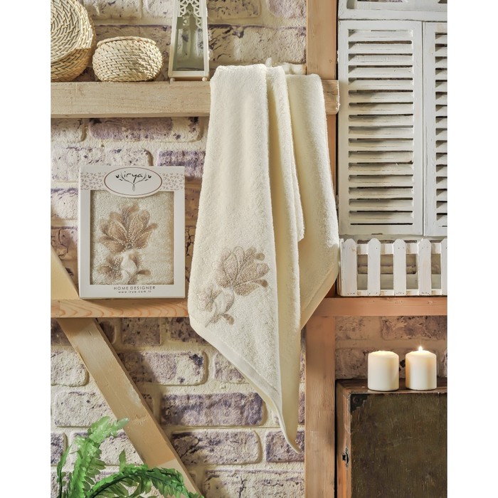 Полотенце Senses, размер 70х130 см, кремовый, махра 500 г/м2