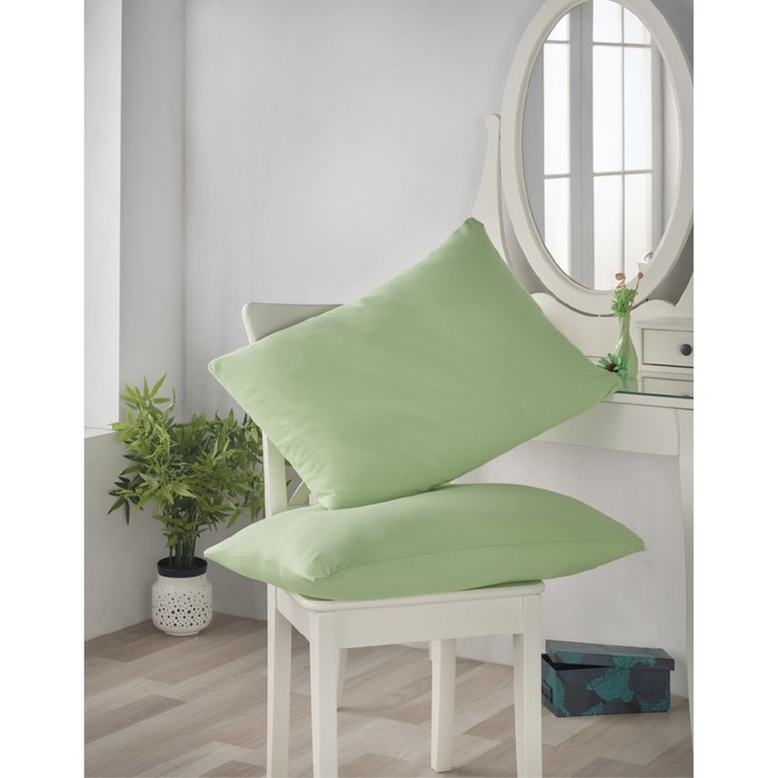 Наволочка Acelya, размер 50х70 см-2 шт., светло-зелёный, трикотаж