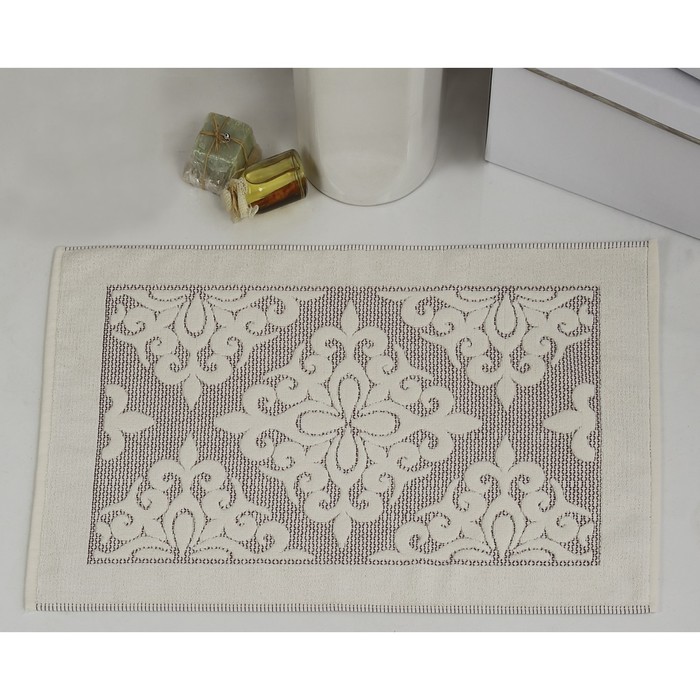 Коврик махровый Delux Damask, размер 50х70 см, антрацит