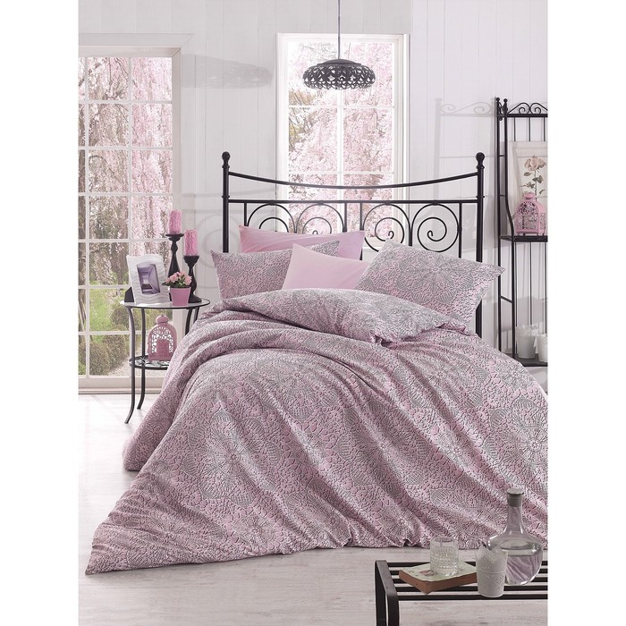 КПБ 1,5 сп Rozi, 160х240 см, 160х220 см, 50х70 см-1 шт., розовый