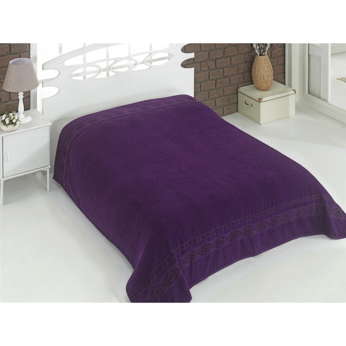 Простыня махровая Rebeka, размер 160х220 см, фиолетовый, 310 г/м2