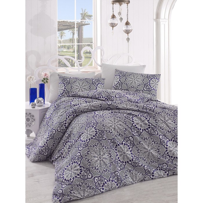 КПБ 1,5 сп Rozi, 160х240 см, 160х220 см, 50х70 см-1 шт., синий