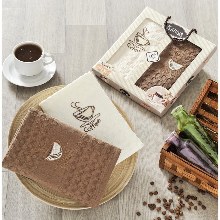 Набор салфеток Affagato Coffee, размер 45х65 см-2 шт., вафля, 230 г/м2 V1