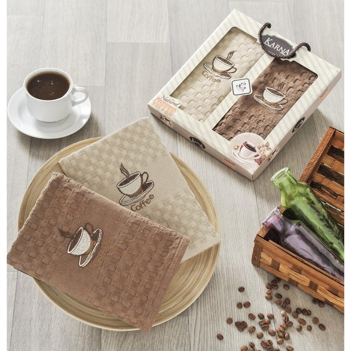 Набор салфеток Affagato Coffee, размер 45х65 см-2 шт., вафля, 230 г/м2 V2