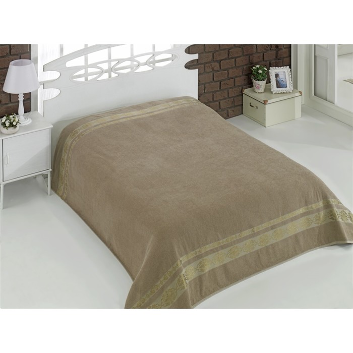 Простыня махровая Rebeka, размер 160х220 см, кофейный, 310 г/м2