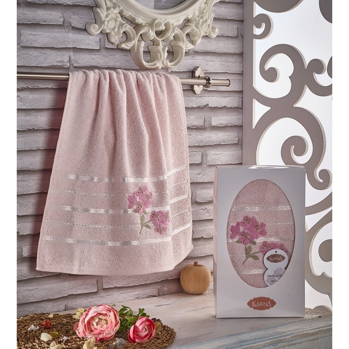 Полотенце Sisley, размер 50х90 см, розовый, махра, 380 г/м2