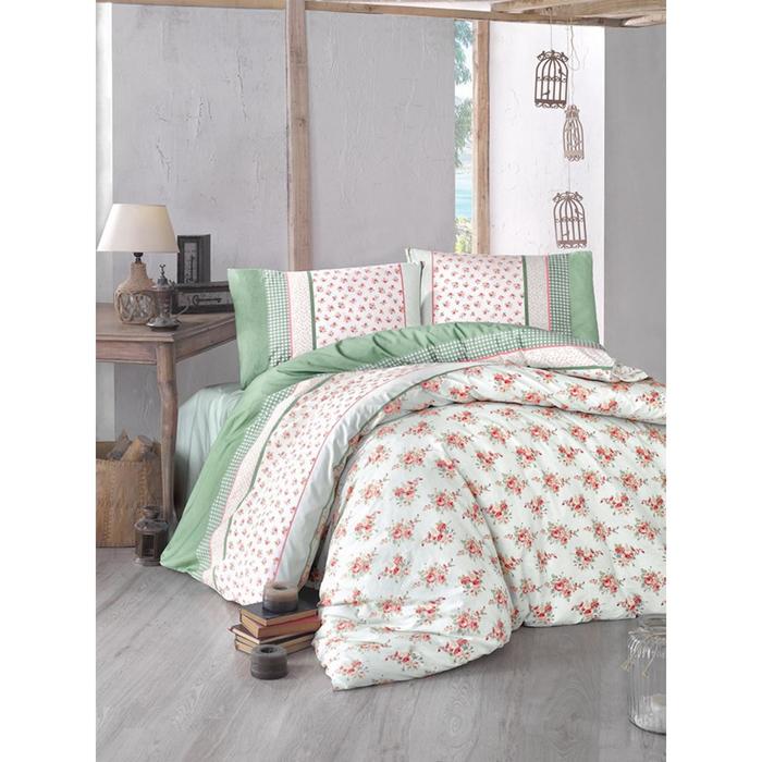 КПБ евро Ashen, 240х260 см, 200х220 см, 50х70 см-2 шт., бирюзовый