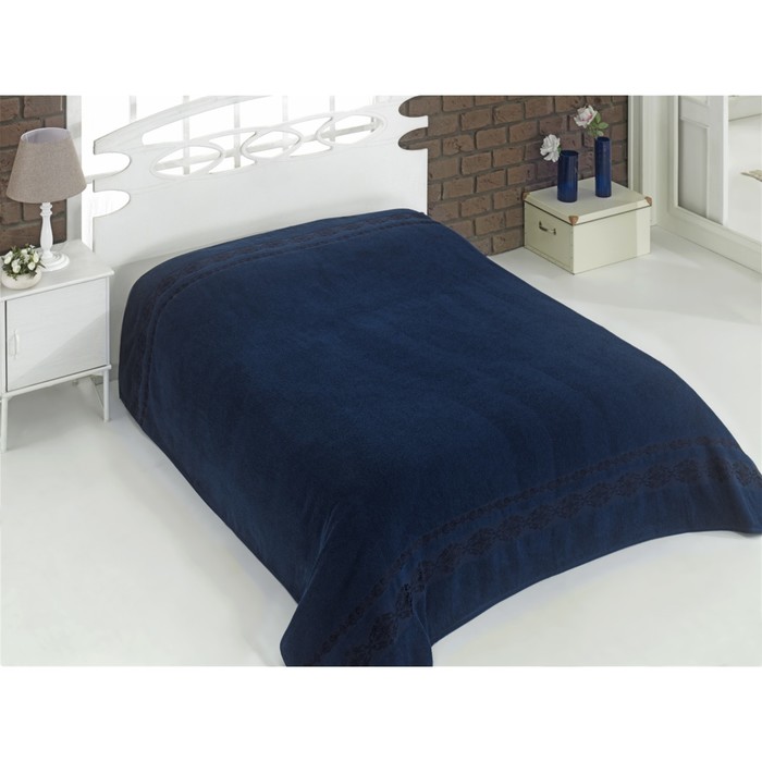 Простыня махровая Rebeka, размер 160х220 см, синий, 310 г/м2