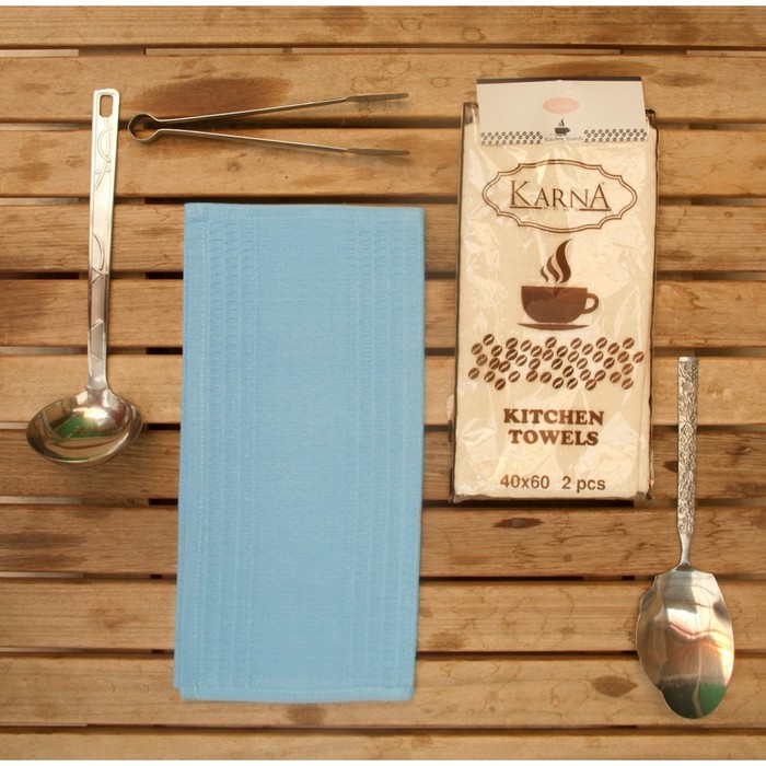 Набор салфеток Medley, размер 40х60 см-2 шт., вафля, 200 г/м2, голубой