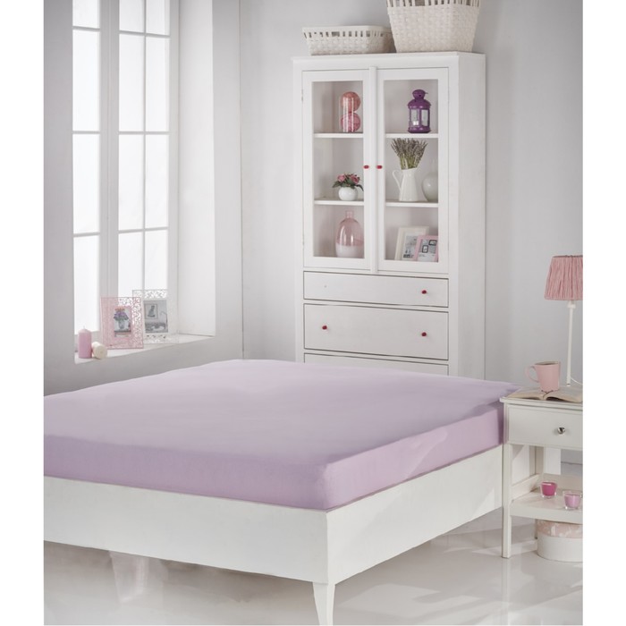 Простыня на резинке Acelya, размер 180х200 см, светло-розовый