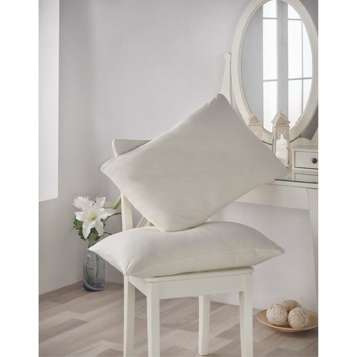 Наволочка Acelya, размер 70х70 см-2 шт., кремовый, трикотаж