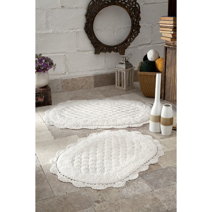 Набор ковриков Merit, размер 50х80 см, 45х60 см, кремовый