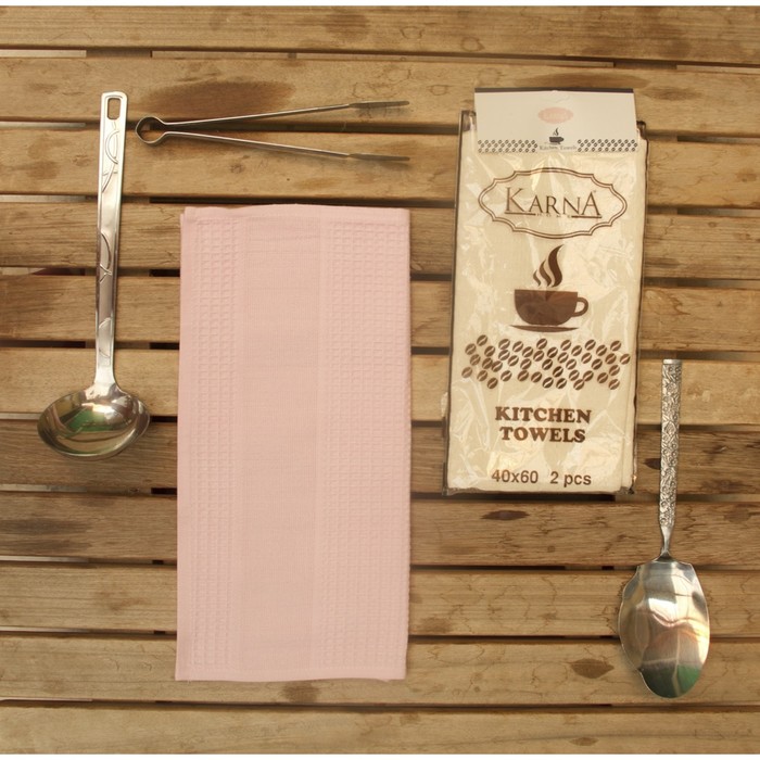 Набор салфеток Medley, размер 40х60 см-2 шт., вафля, 200 г/м2, розовый