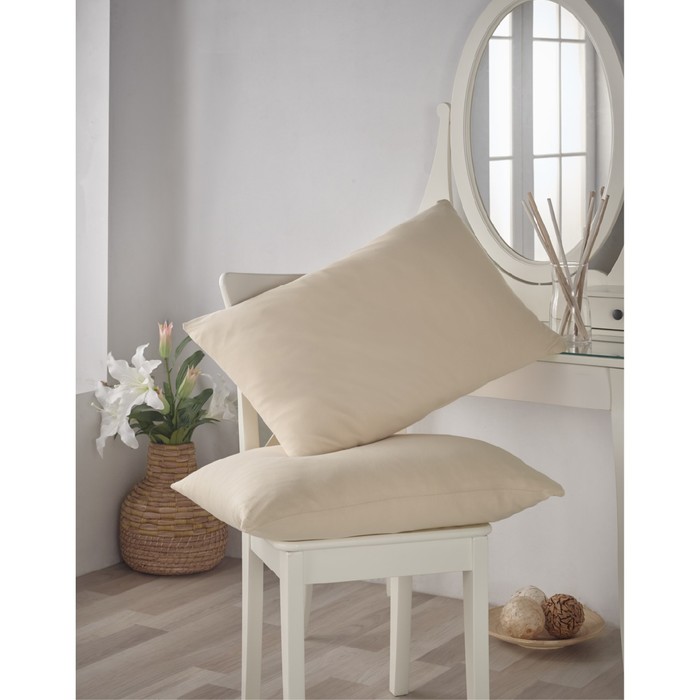 Наволочка Acelya, размер 70х70 см-2 шт., капучино, трикотаж