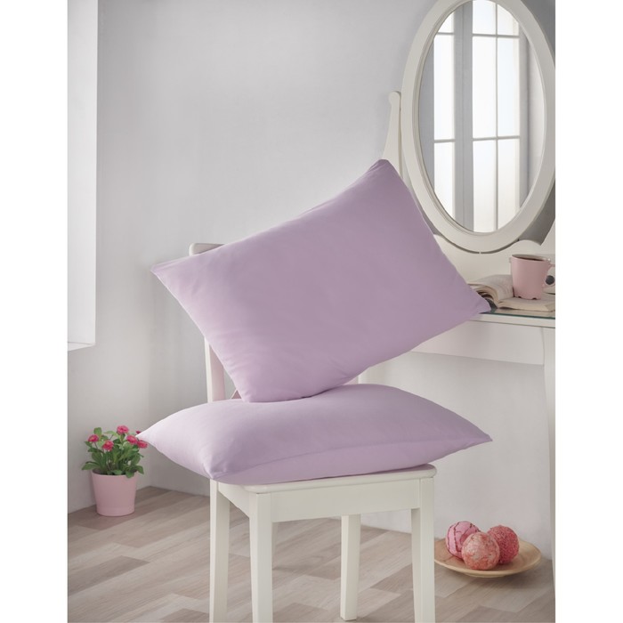 Наволочка Acelya, размер 70х70 см-2 шт., светло-розовый, трикотаж