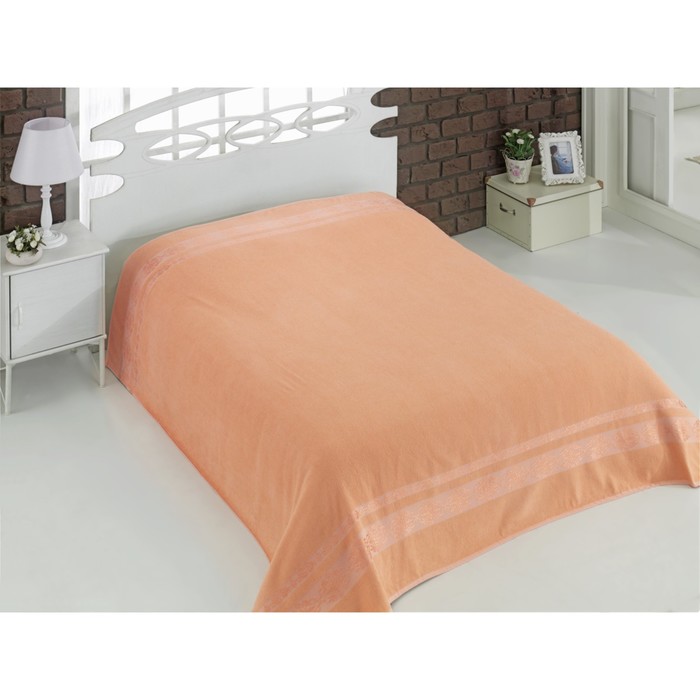 Простыня махровая Rebeka, размер 200х220 см, абрикосовый, 310 г/м2