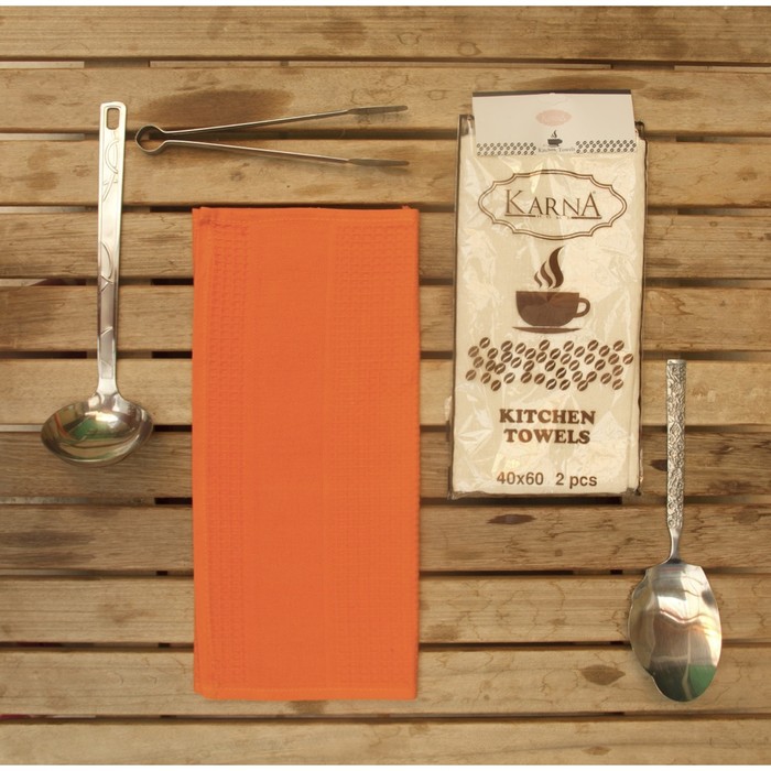 Набор салфеток Medley, размер 40х60 см-2 шт., вафля, 200 г/м2, оранжевый