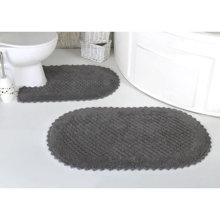 Набор ковриков Prior, размер 60х100 см, 50х70 см, тёмно-серый