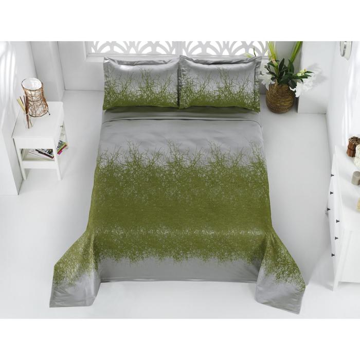Комплект Florida: покрывало 260 × 260 см, наволочки 60 × 80 см - 2 шт, зелёный