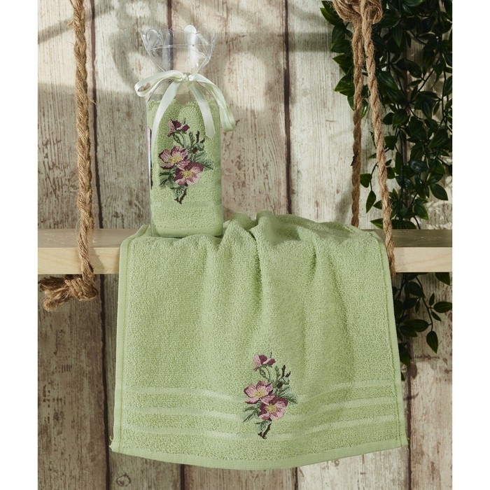 Салфетка Rita, размер 30х50 см, махра, 380 г/м2, зелёный