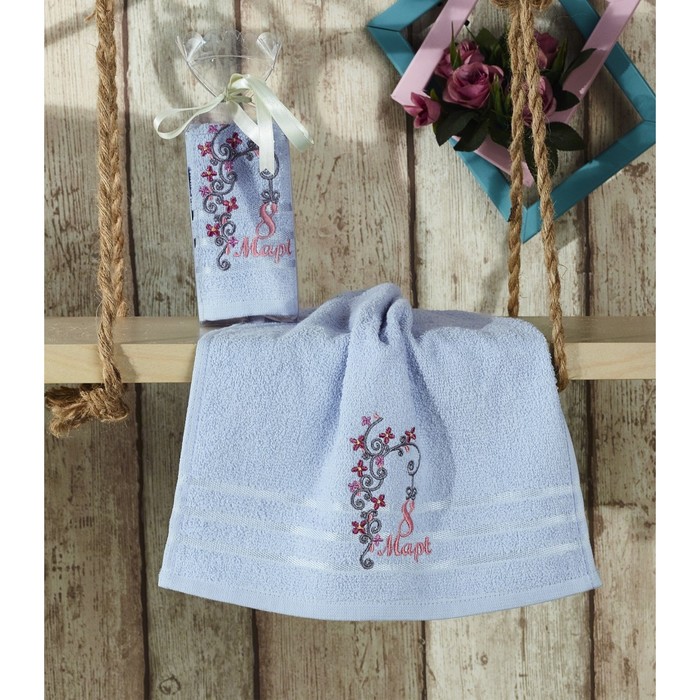 Салфетка Rita, размер 30х50 см, махра, 380 г/м2, голубой