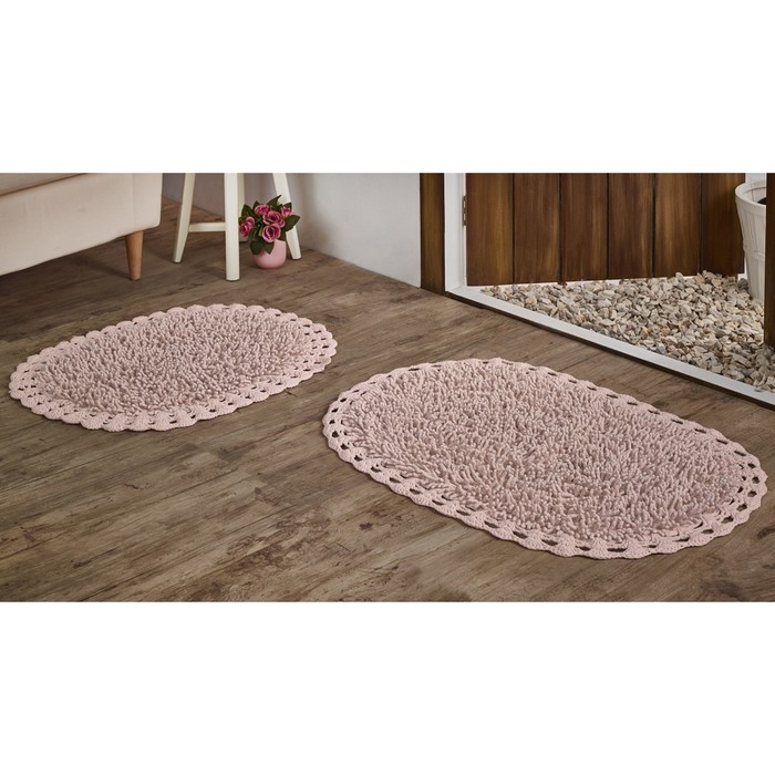 Набор ковриков Dual, размер 50х80 см, 45х60 см, розовый
