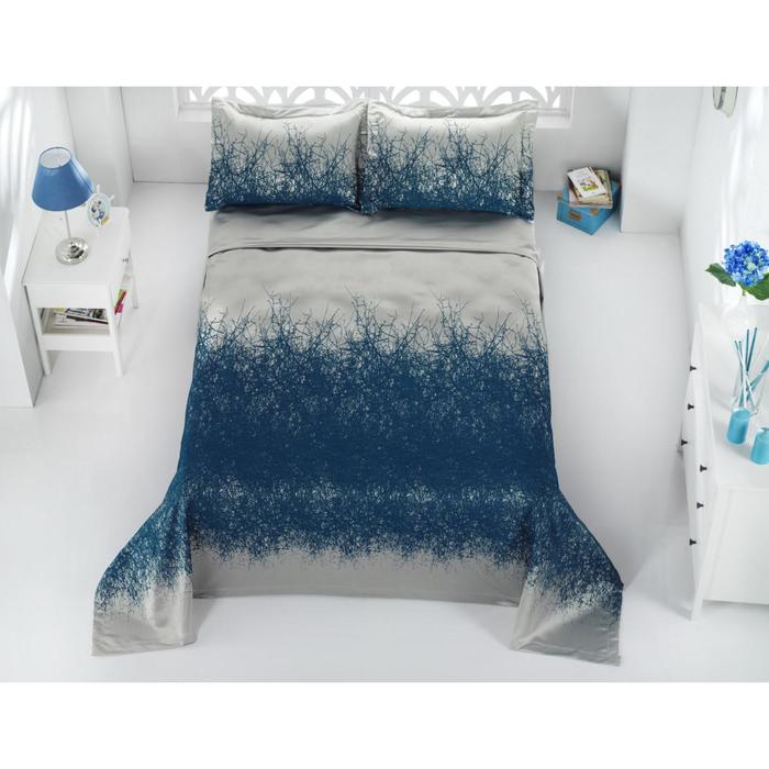 Комплект Florida: покрывало 260 × 260 см, наволочки 60 × 80 см - 2 шт, синий