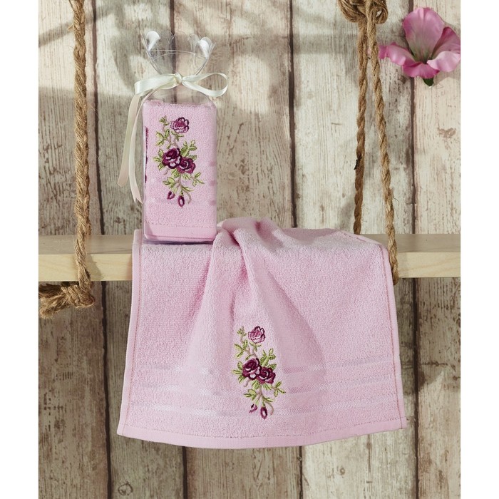 Салфетка Rita, размер 30х50 см, махра, 380 г/м2, розовый