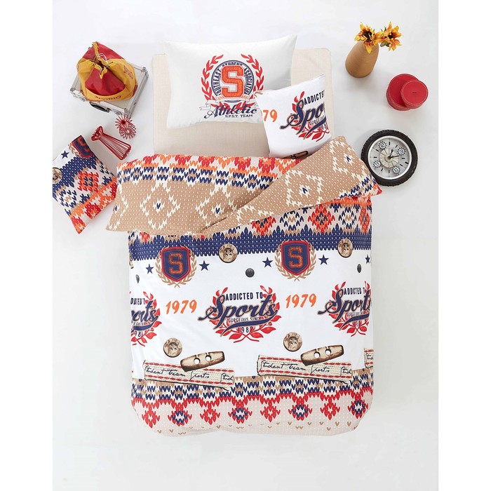 КПБ 1,5 сп Athletik, 160х240 см, 160х220 см, 50х70 см-1 шт., оранжевый