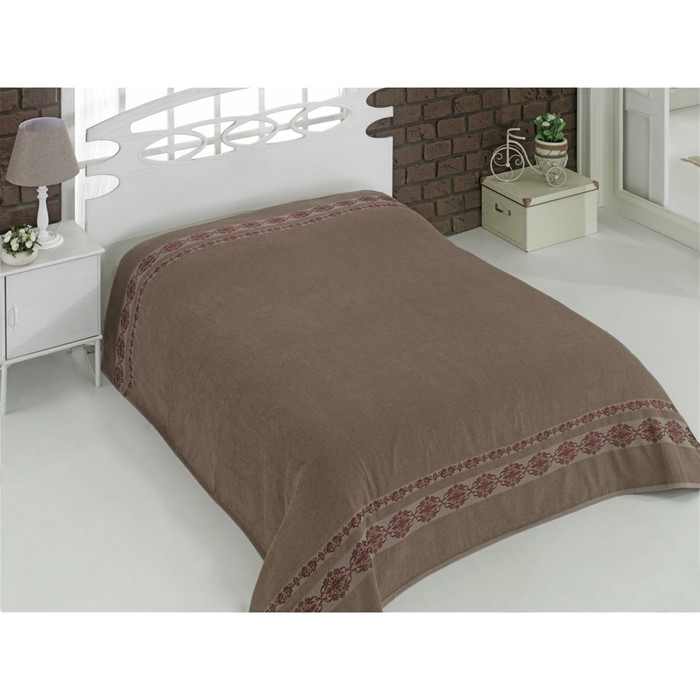 Простыня махровая Rebeka, размер 200х220 см, коричневый, 310 г/м2